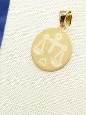Pendentif or jaune massif 9K 375 Signe du zodiaque Balance