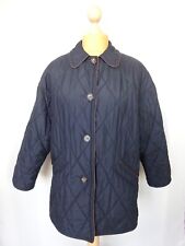 Manteau Femme BURTON matelassé bleu liseré cuir Taille M FR40 US8 UK12 EUR38