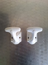 2 ANCIENNES PATÈRES PORTE-MANTEAUX ART NOUVEAU PORCELAINE BLANCHE SALLE DE BAIN