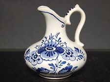 Vase Vintage Petit Anfora Pyramide Delft Porcelaine Décor À La Main Bleu Cobalt