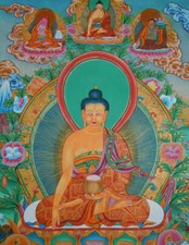 MASTERPIECE Tibet. Peinture Thangka Shakyamuni Bouddha NÉPAL 80x55cm