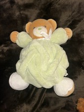 PELUCHE DOUDOU KALOO PLUME OURS BOULE Vert Beige GM 30CM TTBE