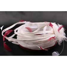 Serre tête cérémonie Beth en sisal blanchi et bordeaux-Taille unique