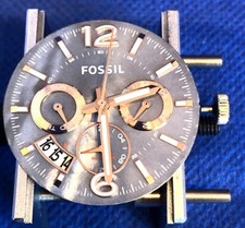 Montre FOSSIL Dual Time Chrono MIYOTA JP25 Clockwork CADRAN AIGUILLES For Parts 