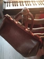 Sac Vintage EN CUIR DE MEDECIN 1930 Avec Sa Clé 