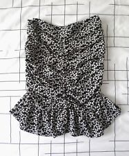 Jupe courte femme noir petites fleurs blanches Taille XS (34)