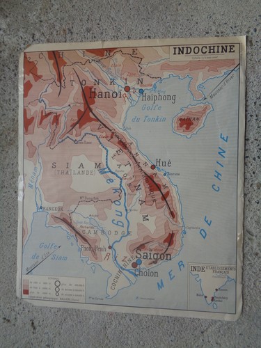 Carte scolaire indochine - carte,