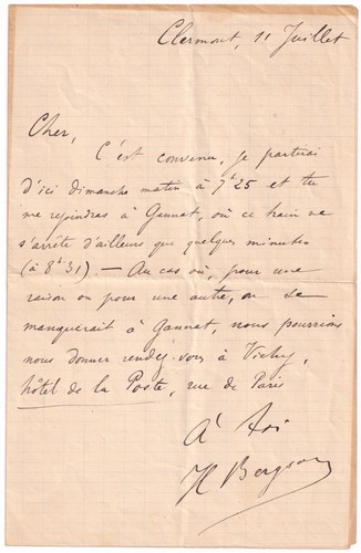 Henri bergson lettre - bergson,