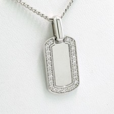 Valeur Pendentif Avec Brillants 0.43ct 750 or Blanc 18 Carat Neuf pour Gravure