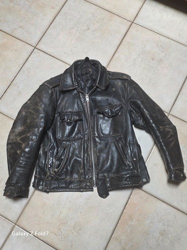Vtg 1970 black leather - 1970's,