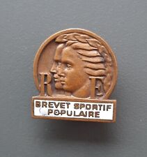 Insigne boutonnière BREVET SPORTIF POPULAIRE émail Blanc ORIGINAL  France