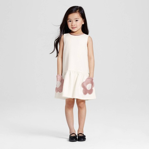 Toddler white flower pocket - toddler,
