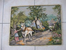 " campagne cheval " 47cmx36cm 1réf4916 tapisserie canevas FINI Paris France