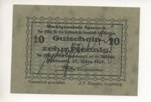 Notgeld sparneck 10 - sparneck,