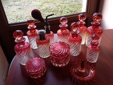 ensemble de toilette ancien Baccarat Bambou Tors