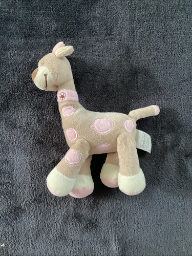 Doudou peluche girafe rose - peluche,