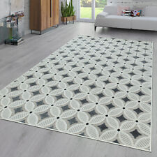 Tapis Intérieur & Extérieur Balcon Terrasse Motif Rétro Tissage 3D Gris Beige