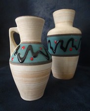 x2 Vase céramique W Germany Mid century Design rétro vintage 50 70 (état à voir)