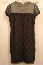 Robe pull grise noire - robe, avant