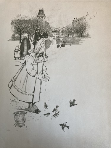 Belle lithographie gravure - belle,