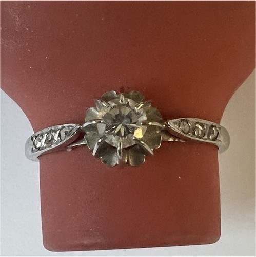 Bague solitaire blanc 18k - blanc,