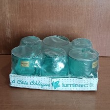 6 Verres À Eau Turquoise, Luminarc, Verrerie D'arques Dans Emballage D'origine 