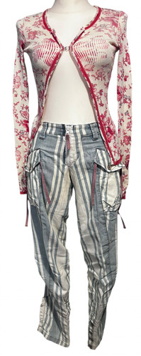 Ensemble gilet fleuri et - ,