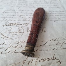 Rare SCEAU CACHET en Cuir Fin XVIIIè French Leather SEAL last 18thC