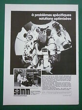 1983 PUB SAMM ELECTROHYDRAULIQUE COMMANDE ELECTRIQUE DE POINTAGE ARMEE CHAR AD