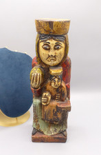 Ancienne Statue VIERGE A L'ENFANT Bois polychrome Style Renaissance Néogothique