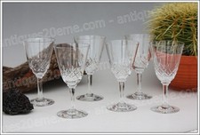 Set de 6 verres à vin en cristal de la Cristallerie de Nancy - Wine glasses