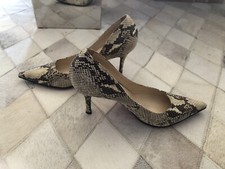 Escarpins cuir aspect serpent Marron/beige Luciano Padovan 36,5