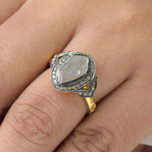 Bague diamant polki non - polki,