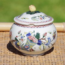 Sucrier en faïence de Gien Corne d'Abondance pomme fruit années 30