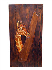 Art En Bois Naturel De Girafe
