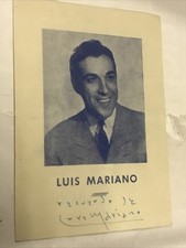 Luis Mariano AUTOGRAPHE DÉDICACE sur Mini Programme 16x11,5 Cm