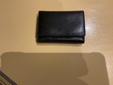 porte feuille, porte monaie femme Hato Hasi cuir noir vintage etat neuf