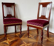 Paire de chaises en acajou - époque Empire - Jacob Desmalter