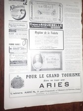 ARIES + LE GUI + SIZAIRE NAUDIN + HOUBIGANT + MASS pub papier ILLUSTRATION 1910