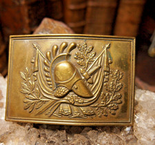 CUIVRERIE MILITAIRE  PLAQUE DE de ceinturon d'officier d'etat major époque 19em