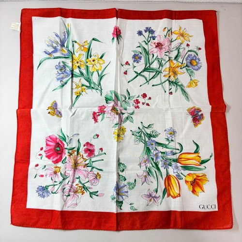 écharpe soie florale - florale, gucci