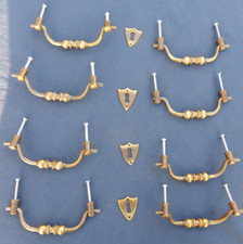 8 poignées 4 entrées serrure Métal occasion meuble tiroirs commode large 13,2 cm