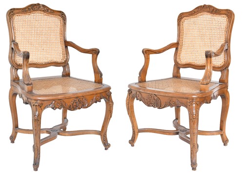 Paire fauteuils cannés de - fauteuils,