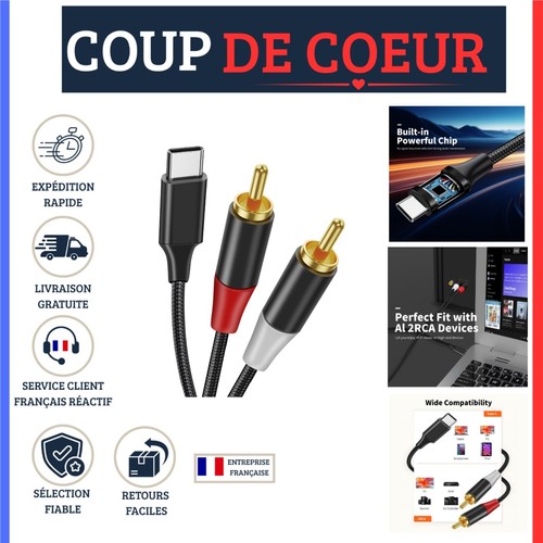 Câble audio usb vers - vers, rca