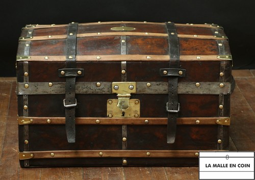 R3423 malle bombée - bombée, cuir