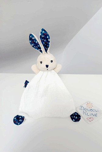 Doudou plat lange lapin blanc - lange,