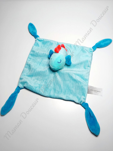 Doudou peluche poisson - doudou, rayé