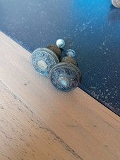 Lot 2 Boutons De Porte Ancien Laiton Marques Italy