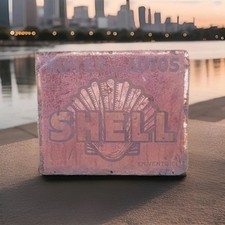 Ancienne Tôle Publicitaire Shell Huiles Autos No Email 56x46 , 30's , Rare