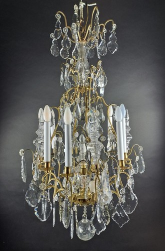 Grand lustre bronze doré - lustre,